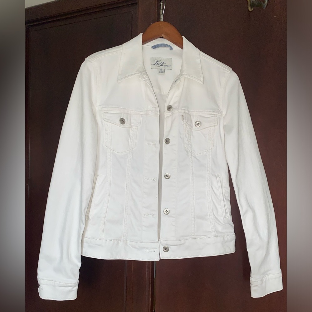 Levi's Women's White Denim Jean Jacket stretchy S